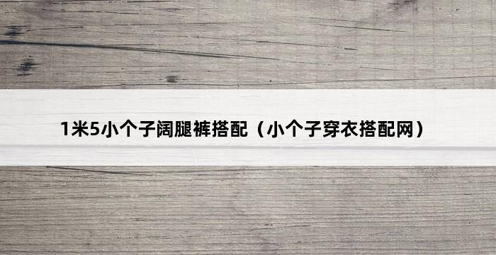 1米5小个子阔腿裤搭配（小个子穿衣搭配网） 