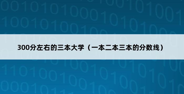 300分左右的三本大学（一本二本三本的分数线） 