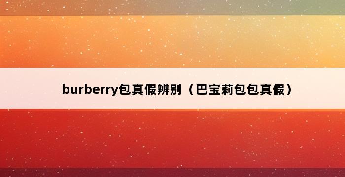 burberry包真假辨别（巴宝莉包包真假） 