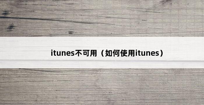 itunes不可用（如何使用itunes） 