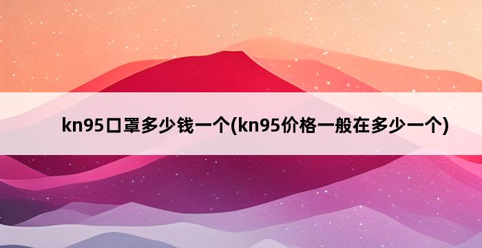 kn95口罩多少钱一个(kn95价格一般在多少一个) 