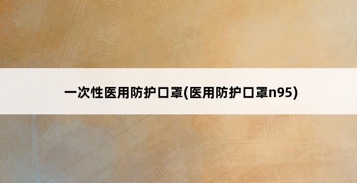 一次性医用防护口罩(医用防护口罩n95) 