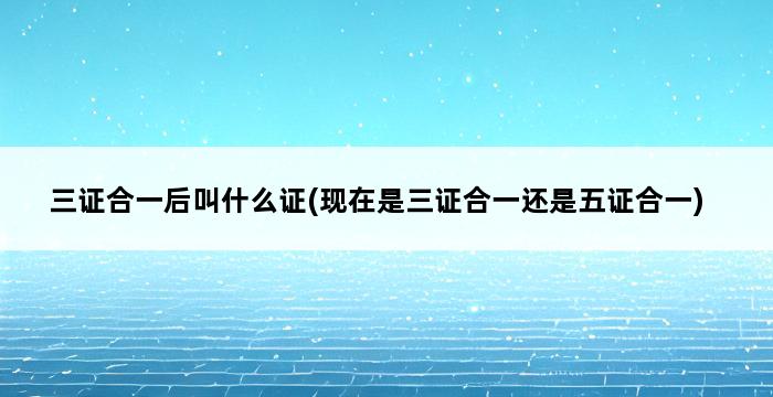 三证合一后叫什么证(现在是三证合一还是五证合一) 