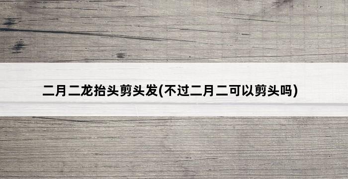 二月二龙抬头剪头发(不过二月二可以剪头吗) 