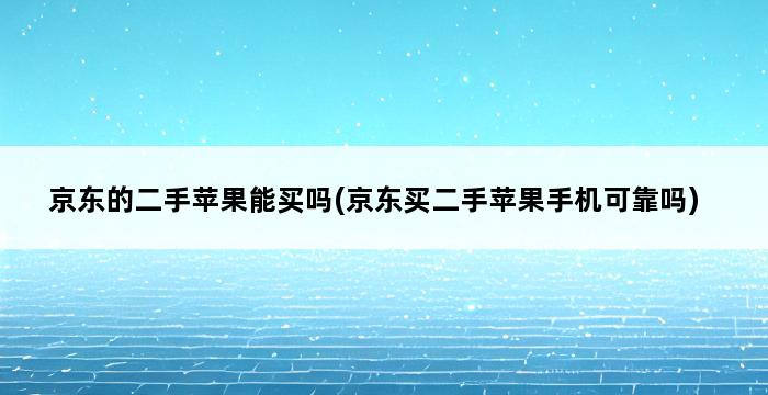 京东的二手苹果能买吗(京东买二手苹果手机可靠吗) 