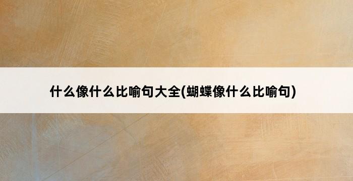 什么像什么比喻句大全(蝴蝶像什么比喻句) 