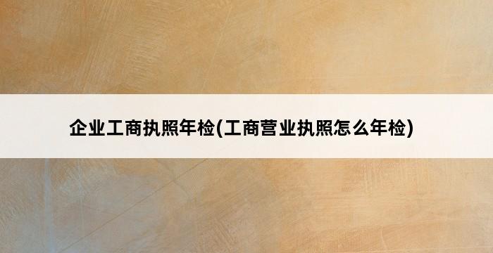 企业工商执照年检(工商营业执照怎么年检) 