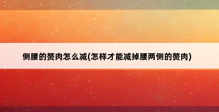 侧腰的赘肉怎么减(怎样才能减掉腰两侧的赘肉) 