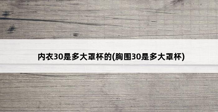 内衣30是多大罩杯的(胸围30是多大罩杯) 