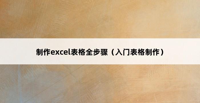 制作excel表格全步骤（入门表格制作） 