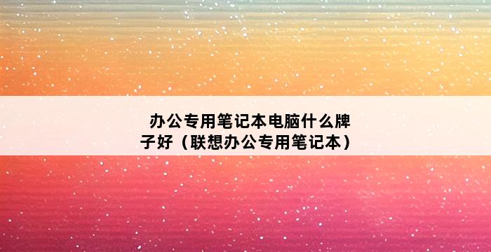 办公专用笔记本电脑什么牌子好（联想办公专用笔记本） 