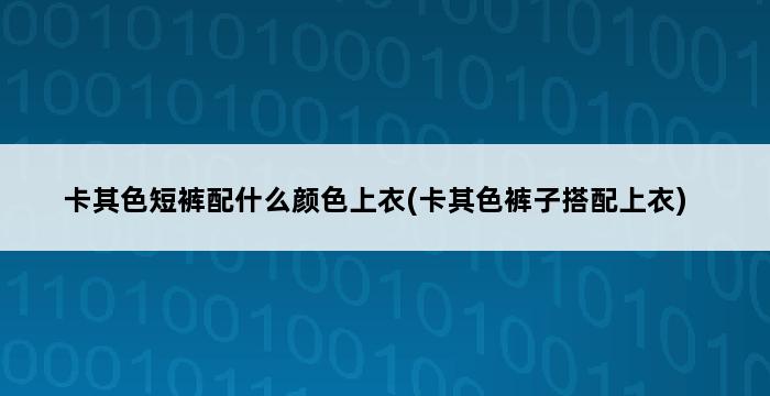 卡其色短裤配什么颜色上衣(卡其色裤子搭配上衣) 