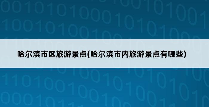 哈尔滨市区旅游景点(哈尔滨市内旅游景点有哪些) 