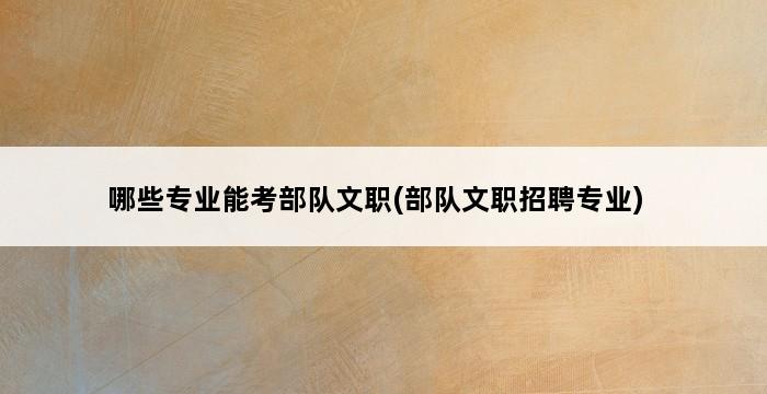 哪些专业能考部队文职(部队文职招聘专业) 