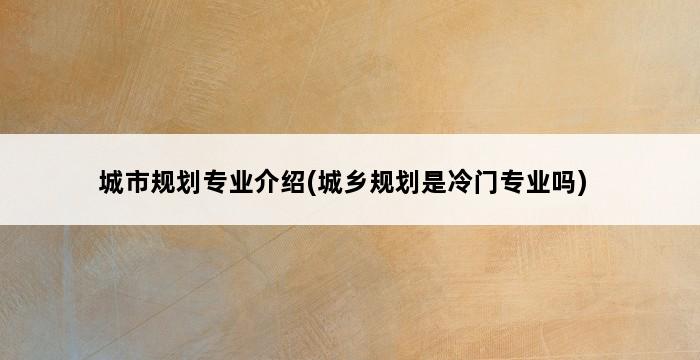 城市规划专业介绍(城乡规划是冷门专业吗) 