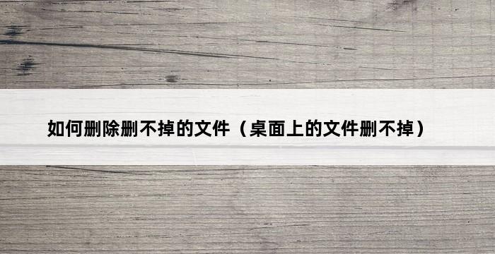 如何删除删不掉的文件（桌面上的文件删不掉） 