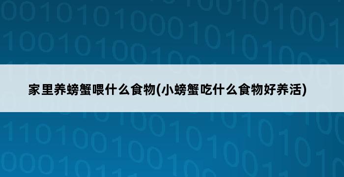 家里养螃蟹喂什么食物(小螃蟹吃什么食物好养活) 