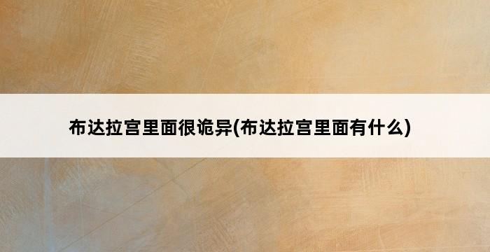 布达拉宫里面很诡异(布达拉宫里面有什么) 