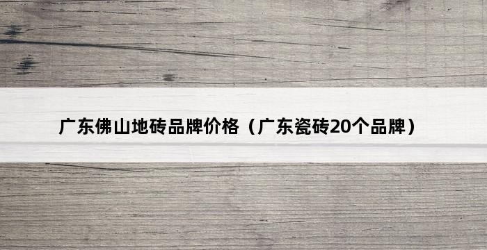 广东佛山地砖品牌价格（广东瓷砖20个品牌） 