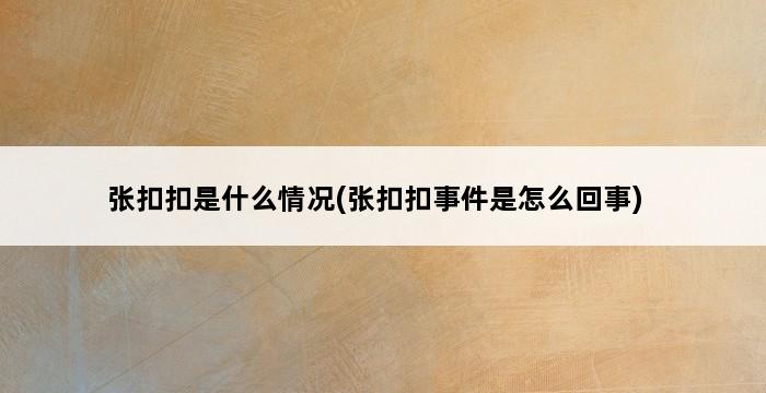 张扣扣是什么情况(张扣扣事件是怎么回事) 