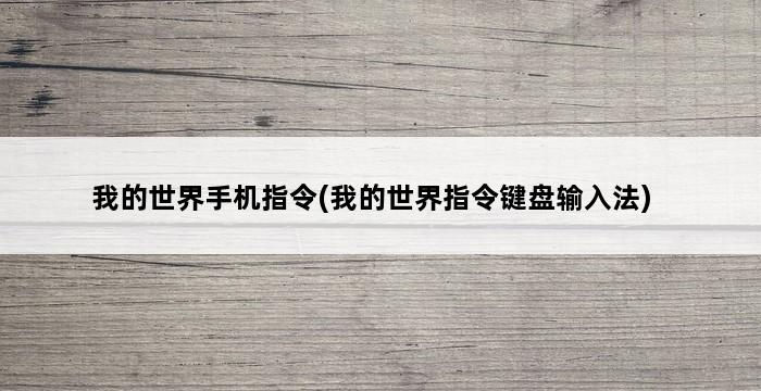 我的世界手机指令(我的世界指令键盘输入法) 