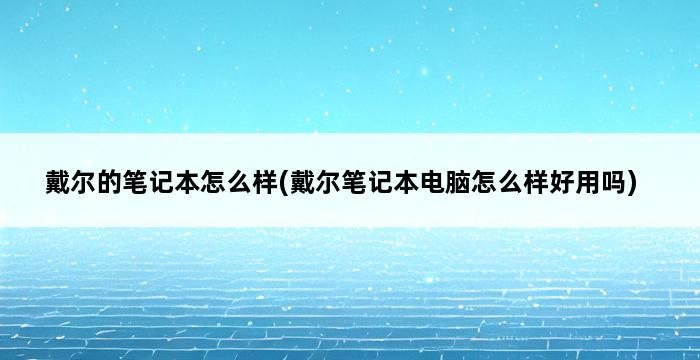 戴尔的笔记本怎么样(戴尔笔记本电脑怎么样好用吗) 