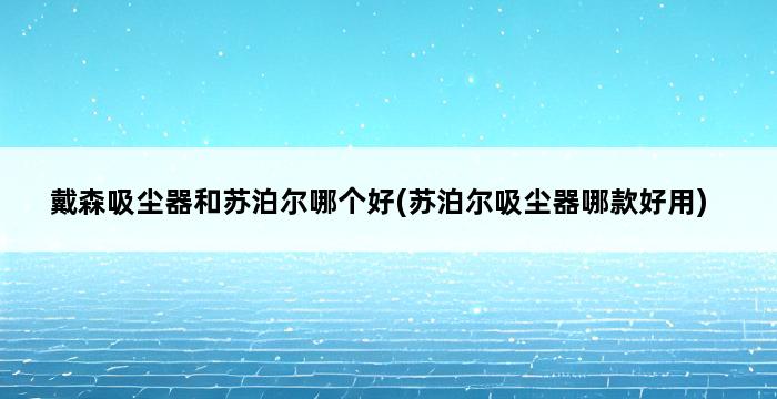 戴森吸尘器和苏泊尔哪个好(苏泊尔吸尘器哪款好用) 