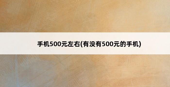 手机500元左右(有没有500元的手机) 