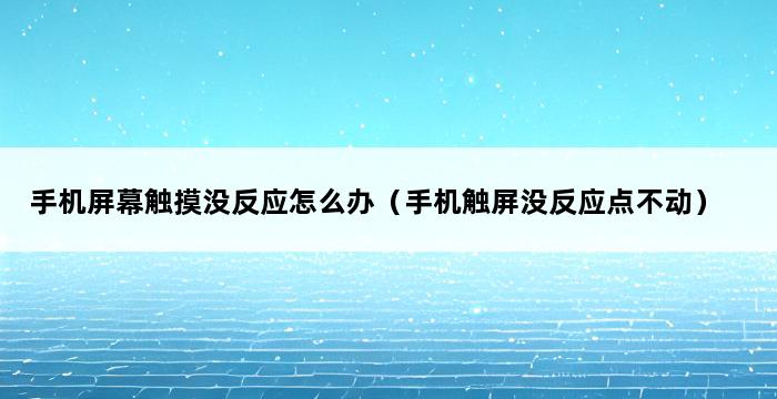 手机屏幕触摸没反应怎么办（手机触屏没反应点不动） 