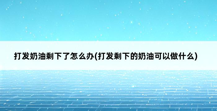 打发奶油剩下了怎么办(打发剩下的奶油可以做什么) 