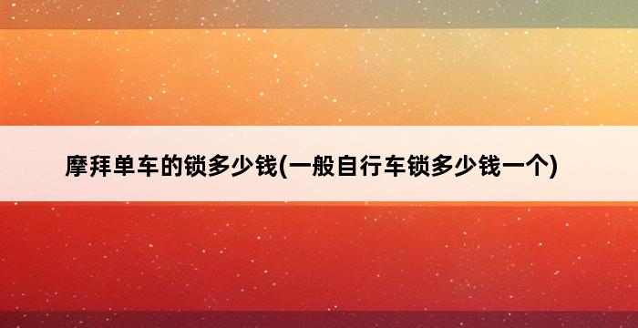 摩拜单车的锁多少钱(一般自行车锁多少钱一个) 