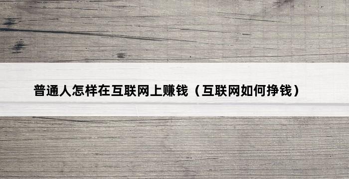 普通人怎样在互联网上赚钱（互联网如何挣钱） 