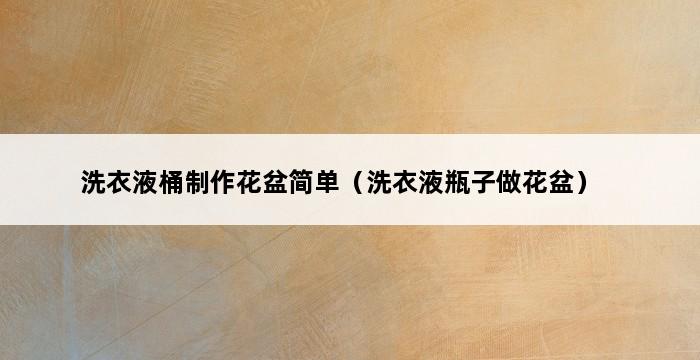 洗衣液桶制作花盆简单（洗衣液瓶子做花盆） 