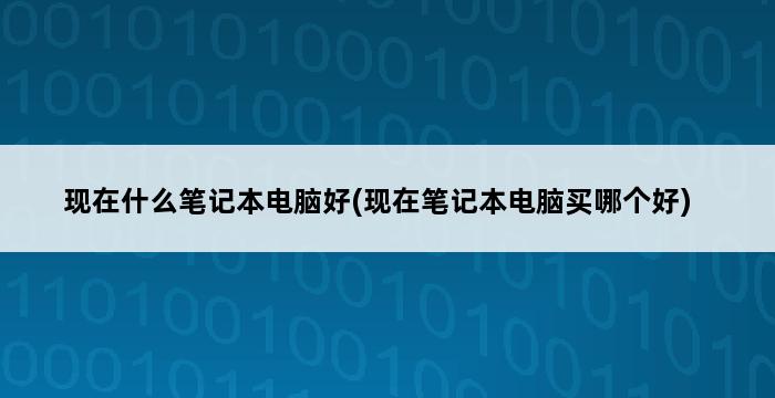 现在什么笔记本电脑好(现在笔记本电脑买哪个好) 