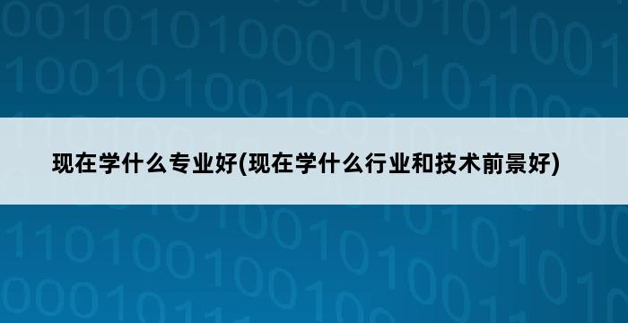 现在学什么专业好(现在学什么行业和技术前景好) 