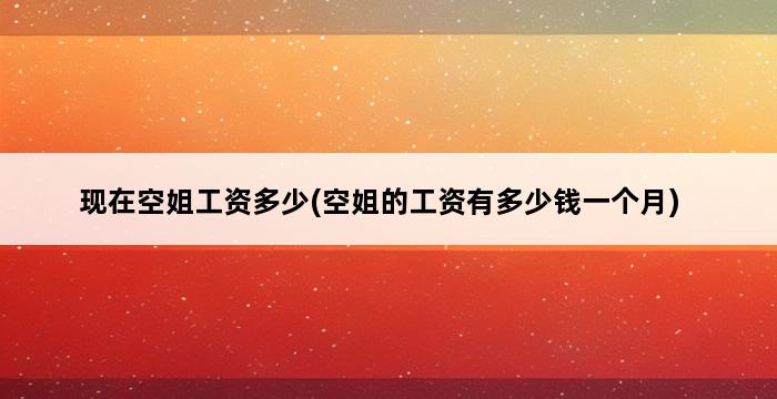 现在空姐工资多少(空姐的工资有多少钱一个月) 