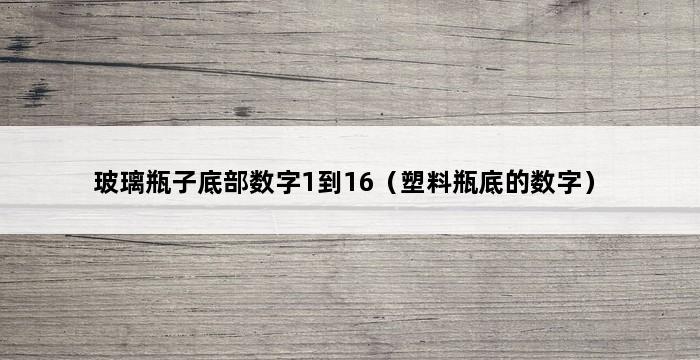 玻璃瓶子底部数字1到16（塑料瓶底的数字） 