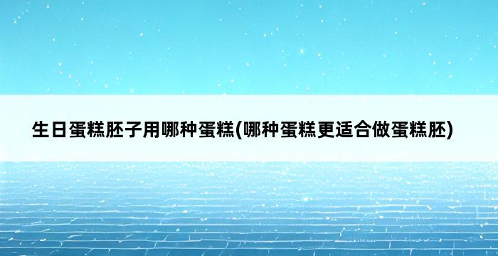 生日蛋糕胚子用哪种蛋糕(哪种蛋糕更适合做蛋糕胚) 