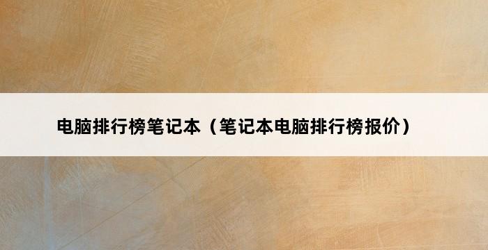 电脑排行榜笔记本（笔记本电脑排行榜报价） 