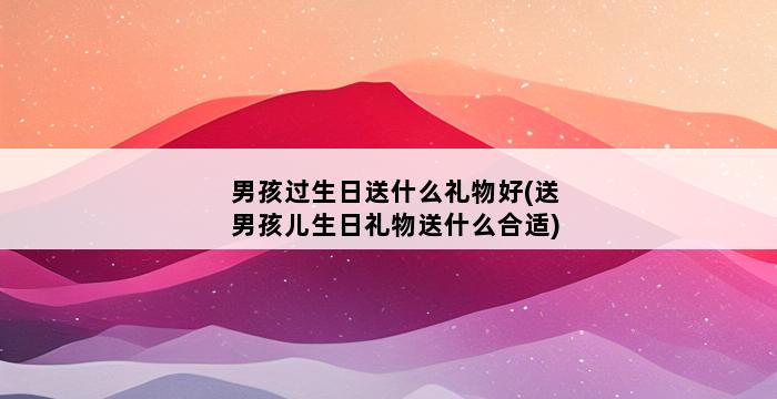 男孩过生日送什么礼物好(送男孩儿生日礼物送什么合适) 