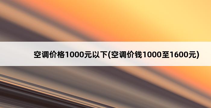 空调价格1000元以下(空调价钱1000至1600元) 