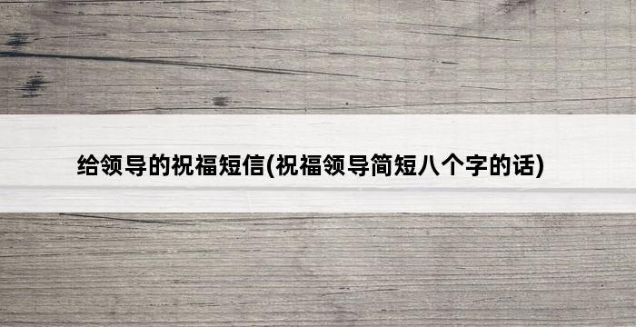 给领导的祝福短信(祝福领导简短八个字的话) 