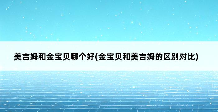 美吉姆和金宝贝哪个好(金宝贝和美吉姆的区别对比) 