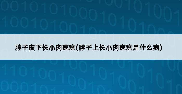 脖子皮下长小肉疙瘩(脖子上长小肉疙瘩是什么病) 