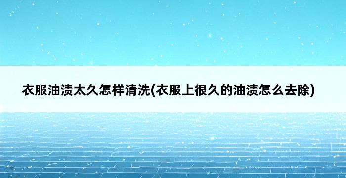 衣服油渍太久怎样清洗(衣服上很久的油渍怎么去除) 