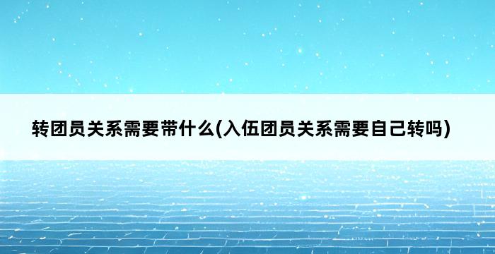 转团员关系需要带什么(入伍团员关系需要自己转吗) 