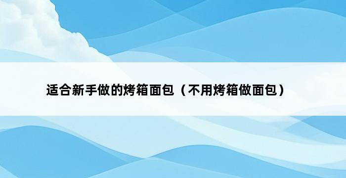 适合新手做的烤箱面包（不用烤箱做面包） 