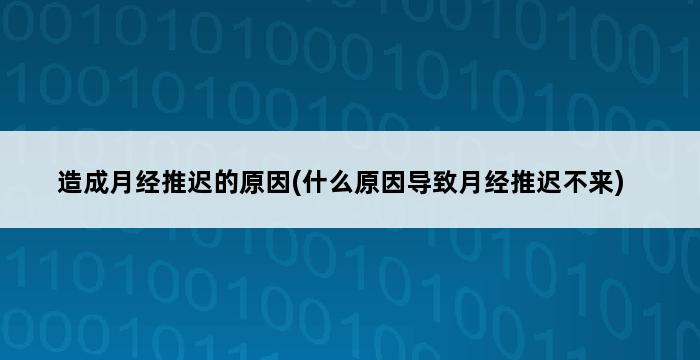 造成月经推迟的原因(什么原因导致月经推迟不来) 