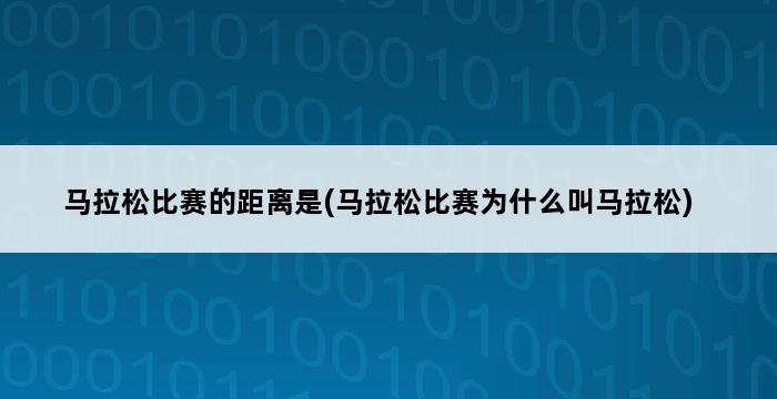 马拉松比赛的距离是(马拉松比赛为什么叫马拉松) 